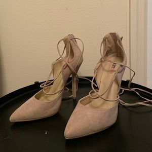 Suede Strappy Pointed Toe Stiletto